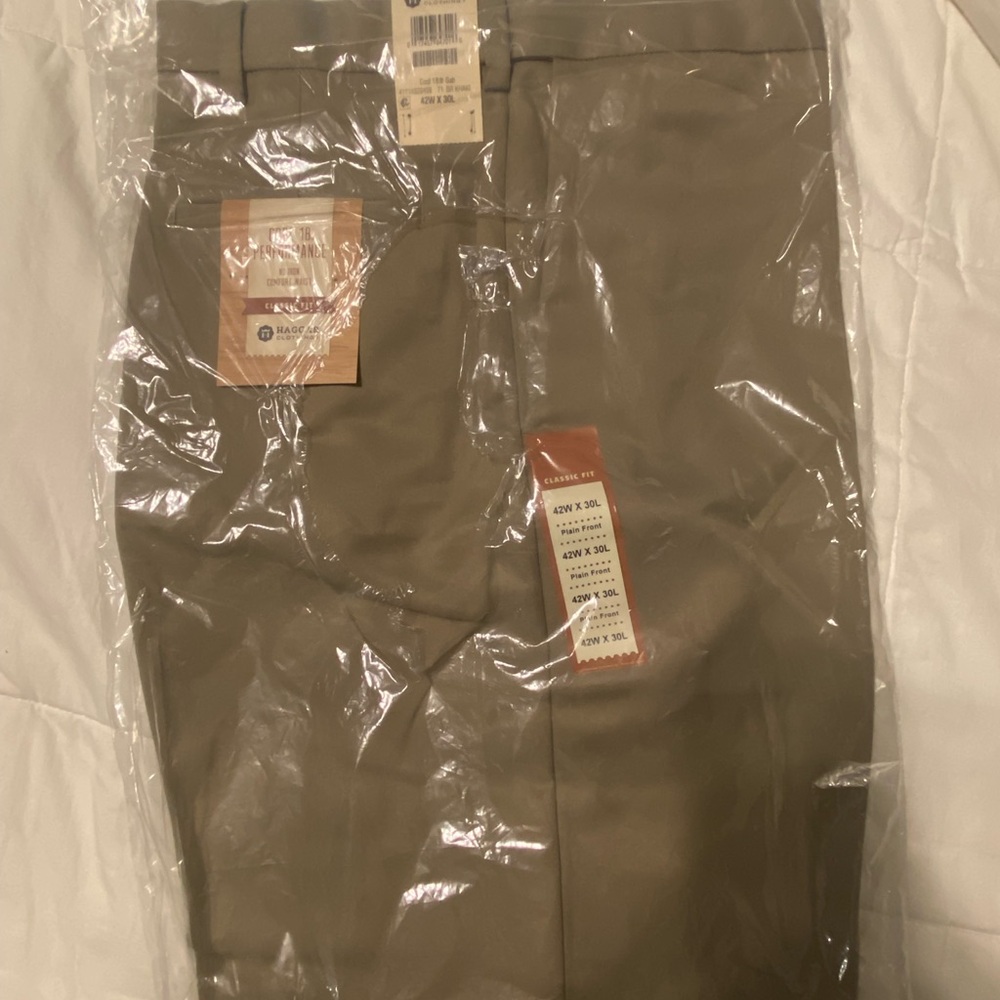 Haggar Tan Chinos Comfortable Workwear